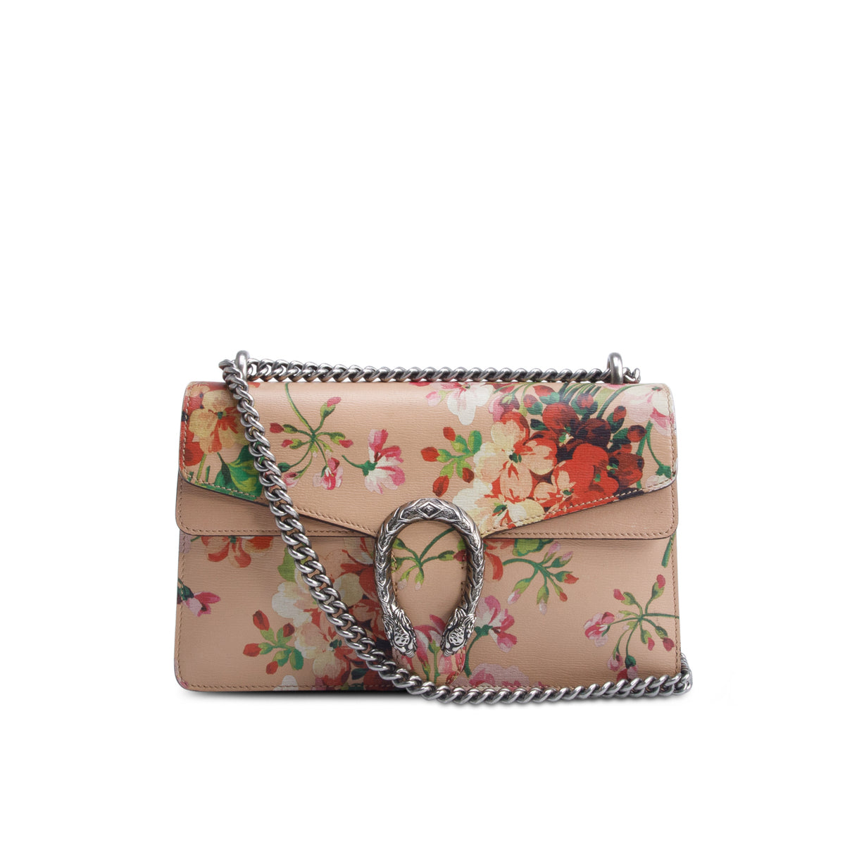 Gucci Red Calfskin Blooms Print Small Dionysus Shoulder Bag