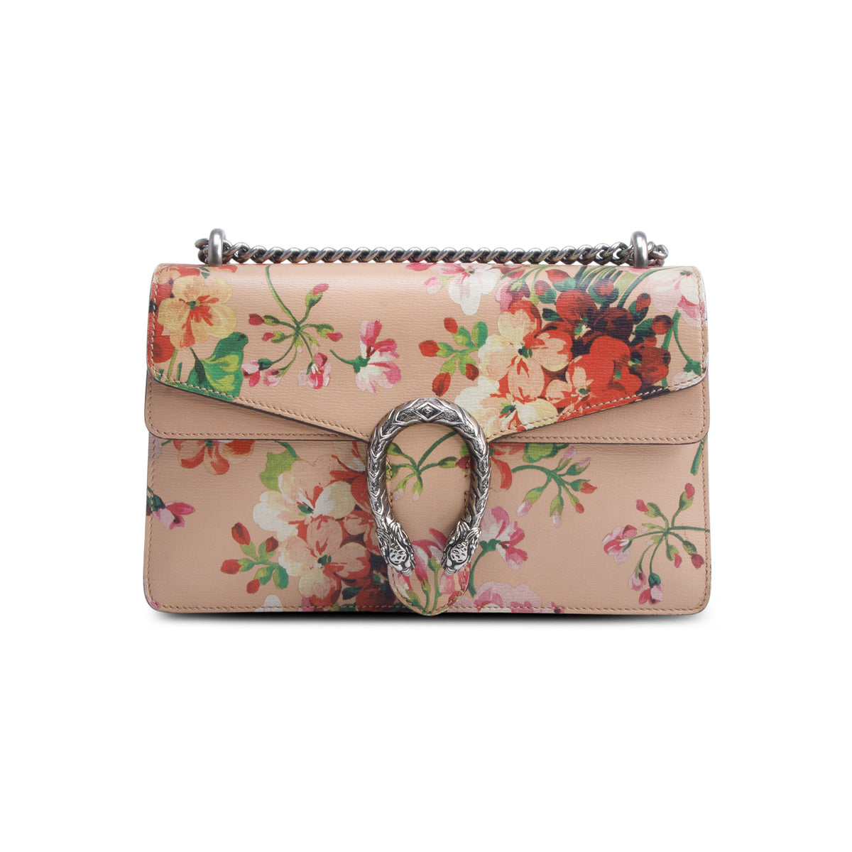 Gucci Red Calfskin Blooms Print Small Dionysus Shoulder Bag