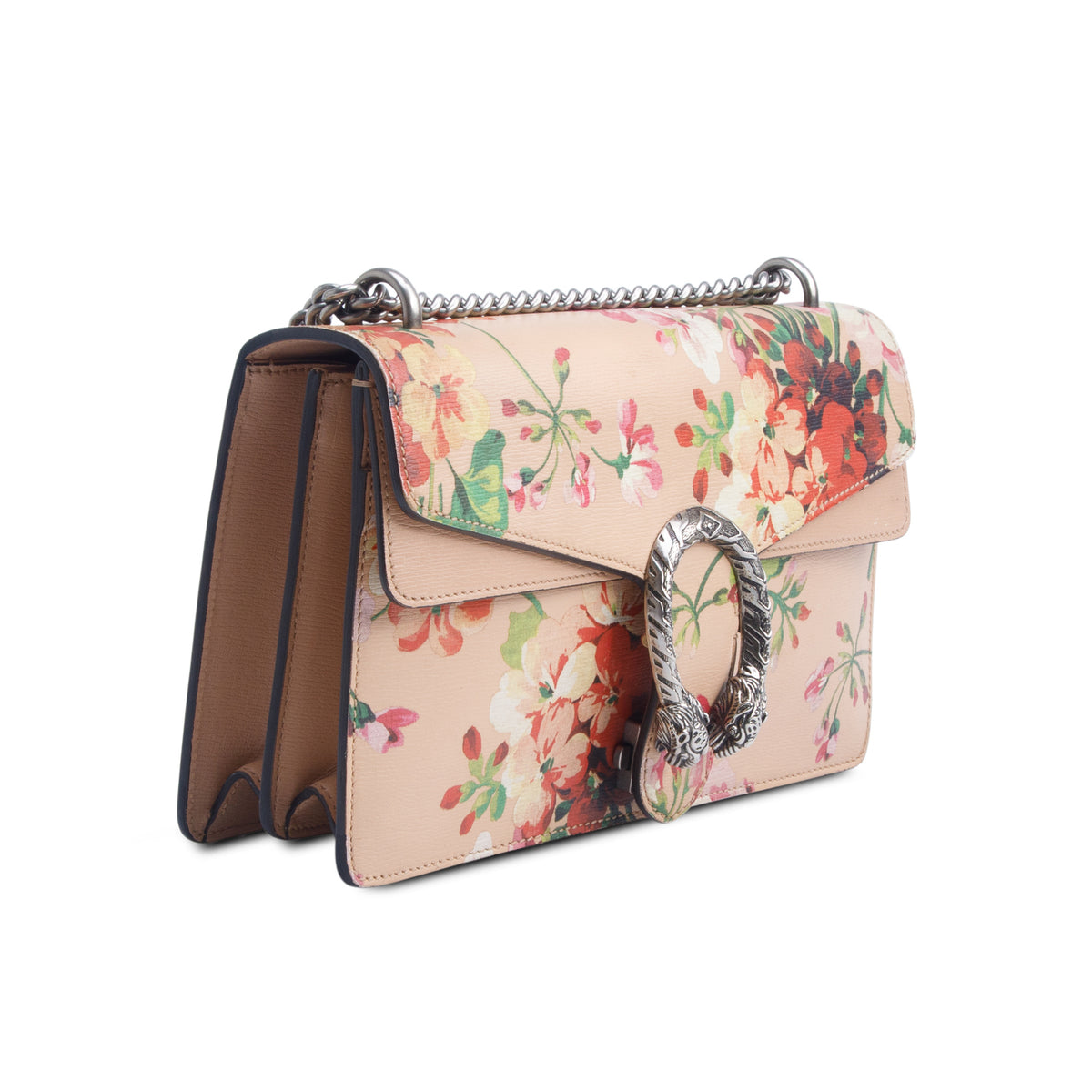 Gucci Red Calfskin Blooms Print Small Dionysus Shoulder Bag
