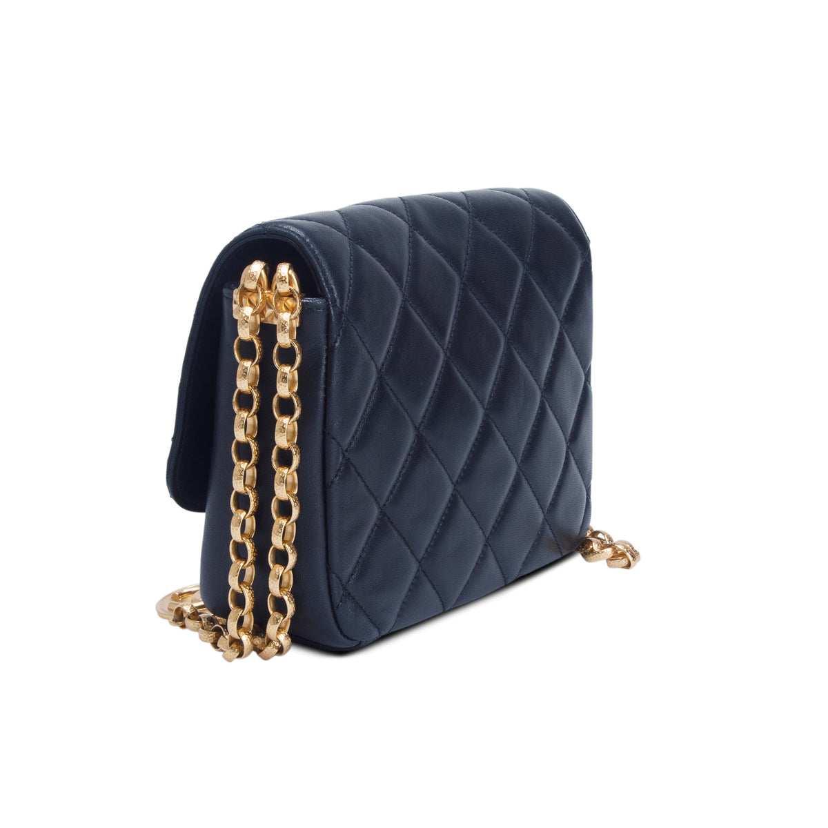 Chanel 2020 Black Lambskin Quilted CC Coin Flap Bag w/ Authenticity Card