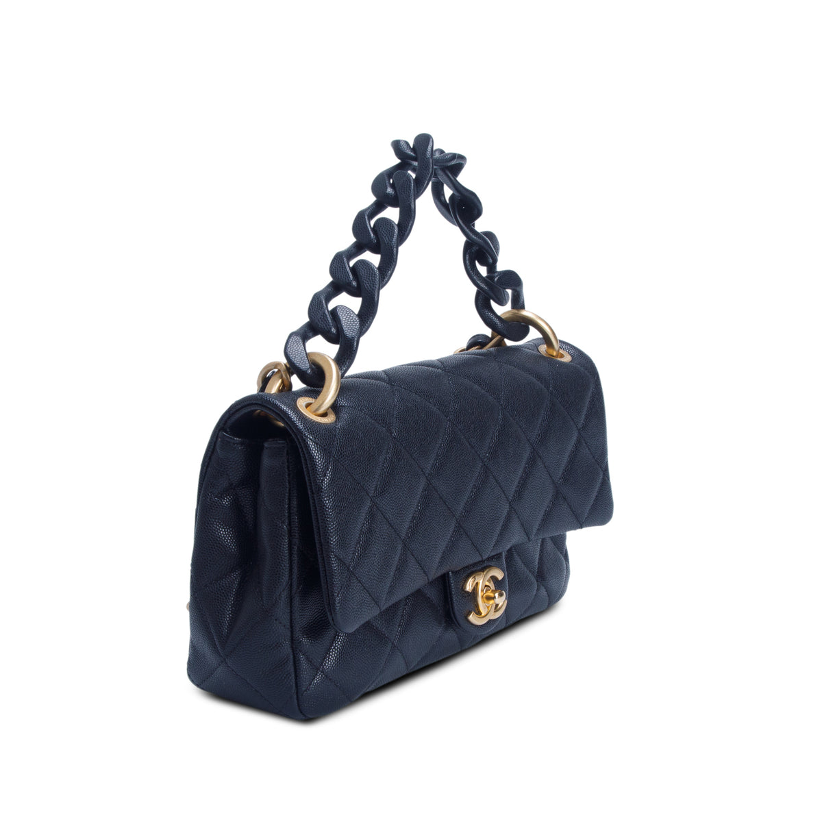 Chanel Black Quilted Caviar Funky Match Medium Flap
