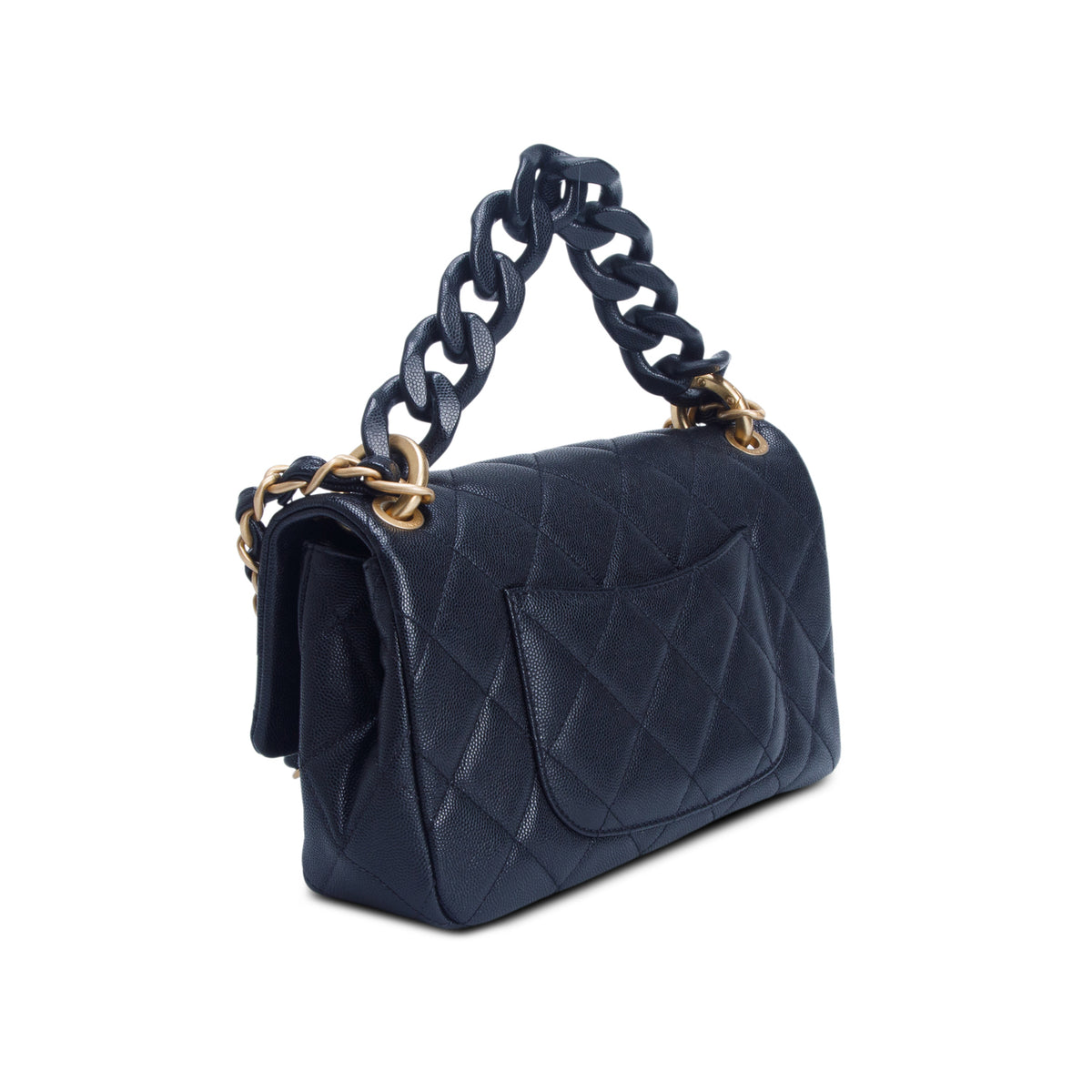 Chanel Black Quilted Caviar Funky Match Medium Flap