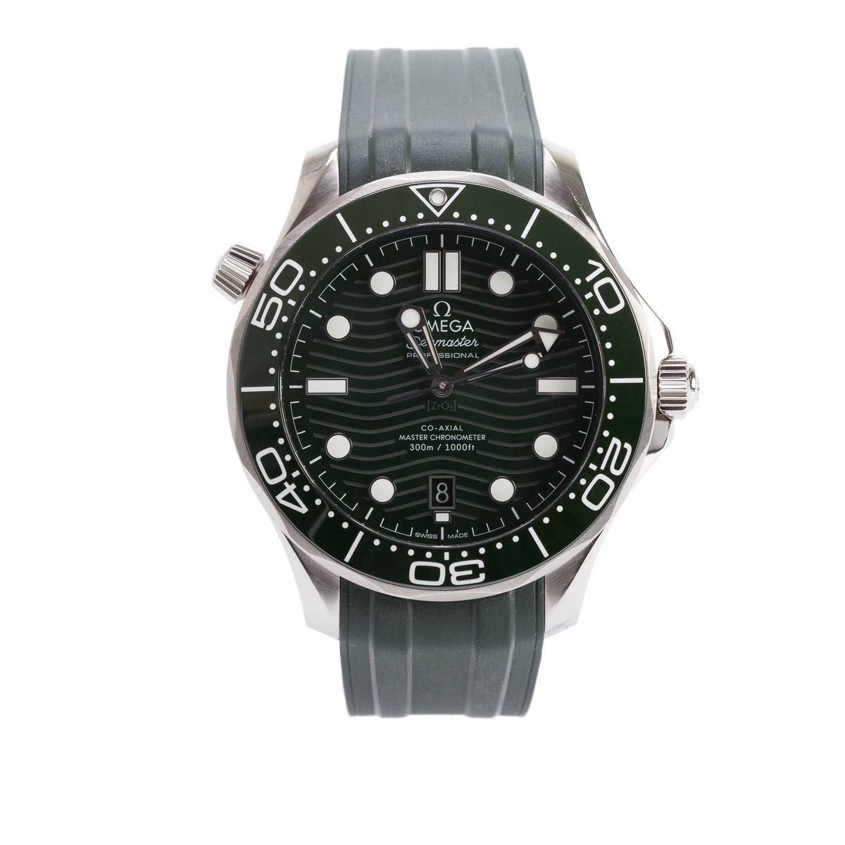 Omega 2024 Stainless Steel Seamaster Diver 300M Co-Axial Master Chronometer 42 MM Automatic Watch Green Dial w/ Box & Papers