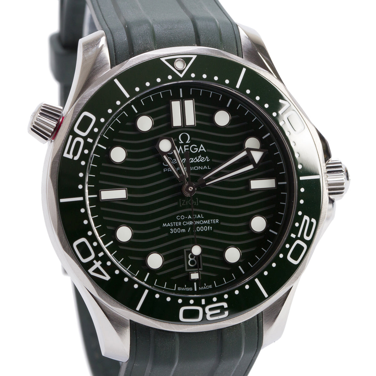 Omega 2024 Stainless Steel Seamaster Diver 300M Co-Axial Master Chronometer 42 MM Automatic Watch Green Dial w/ Box & Papers