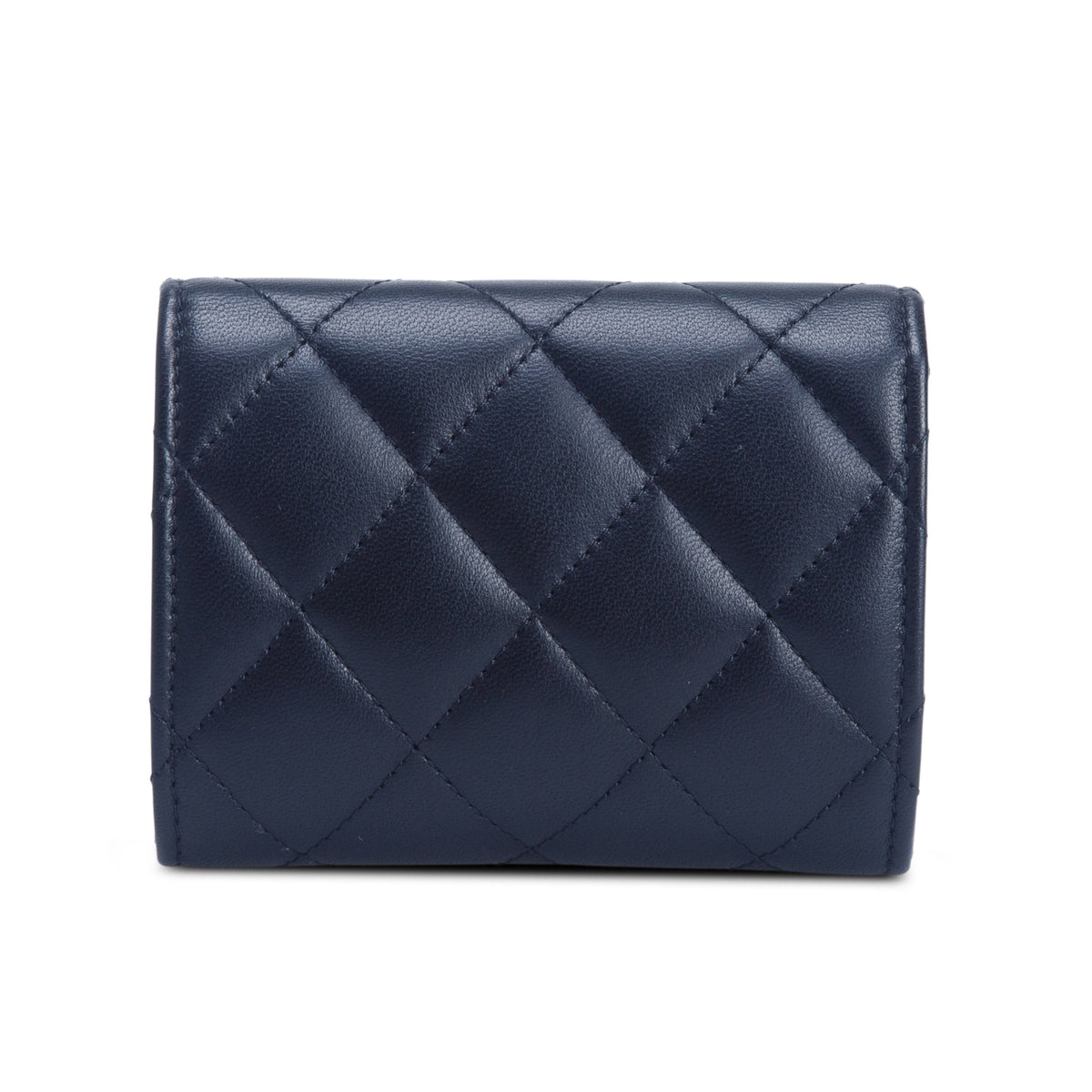 Chanel Lambskin Quilted Flap Baguette Crystal Card Holder
