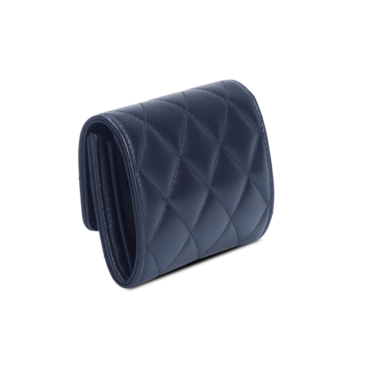 Chanel Lambskin Quilted Flap Baguette Crystal Card Holder