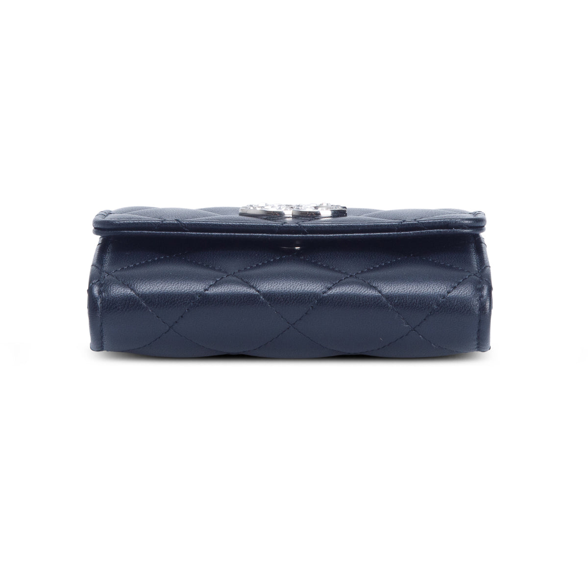 Chanel Lambskin Quilted Flap Baguette Crystal Card Holder