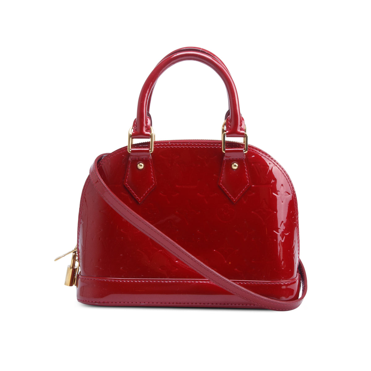 Louis Vuitton Red Vernis Alma BB w/ Strap