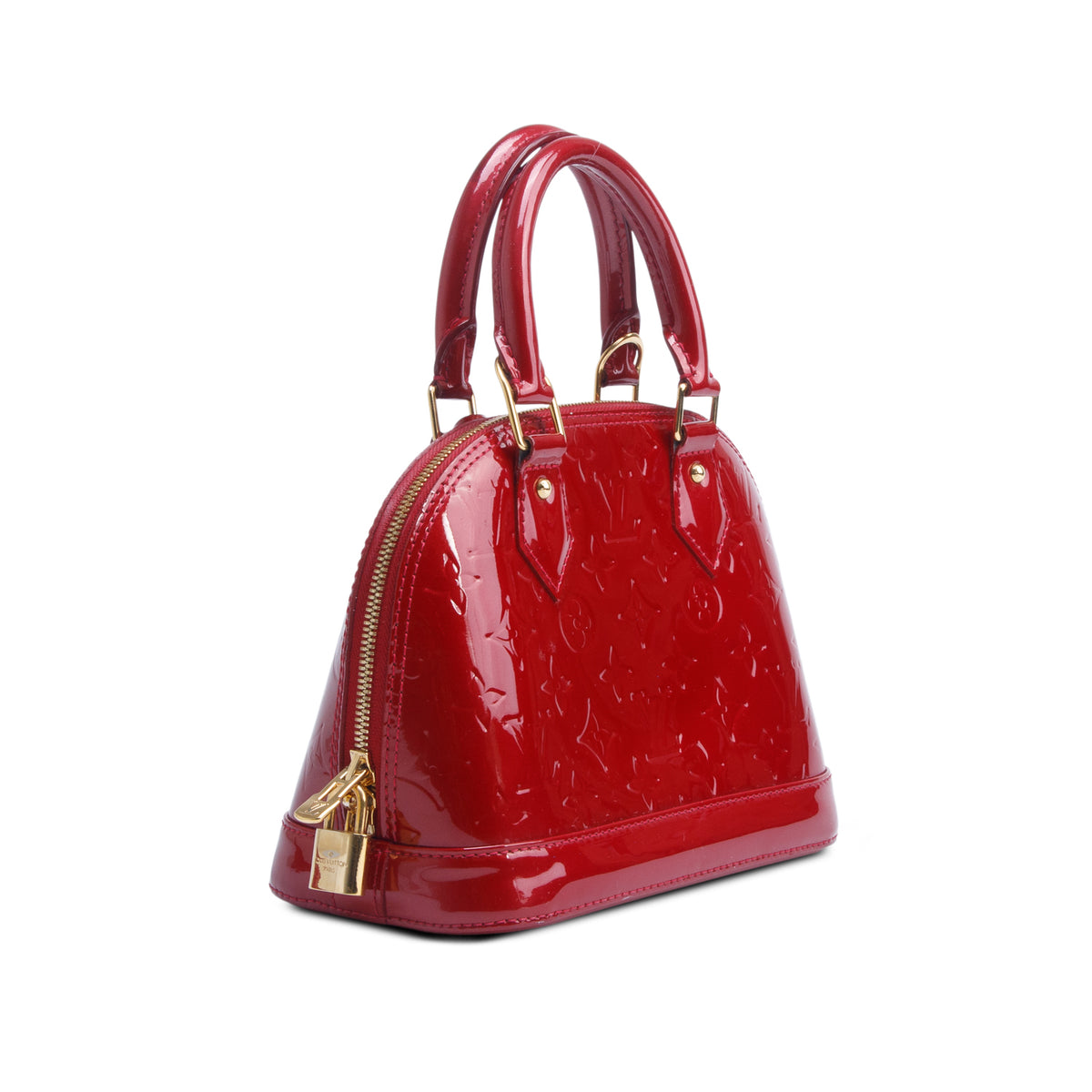Louis Vuitton Red Vernis Alma BB w/ Strap