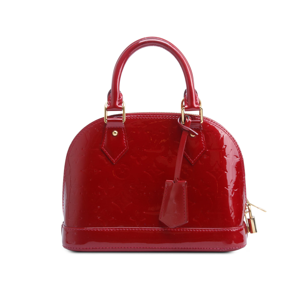 Louis Vuitton Red Vernis Alma BB w/ Strap
