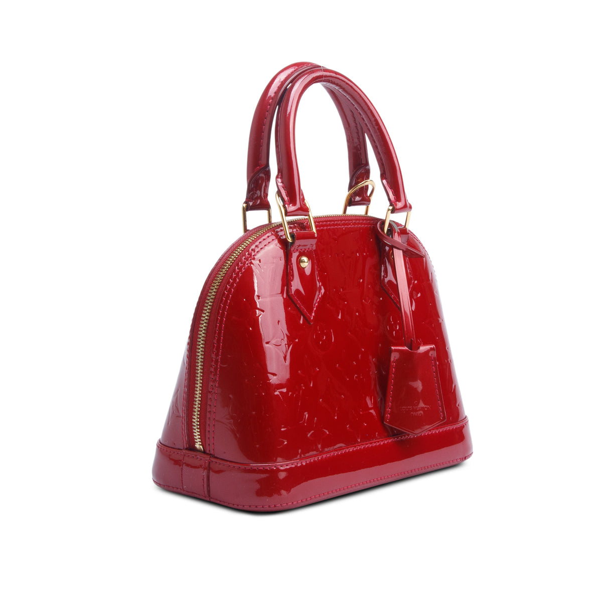 Louis Vuitton Red Vernis Alma BB w/ Strap