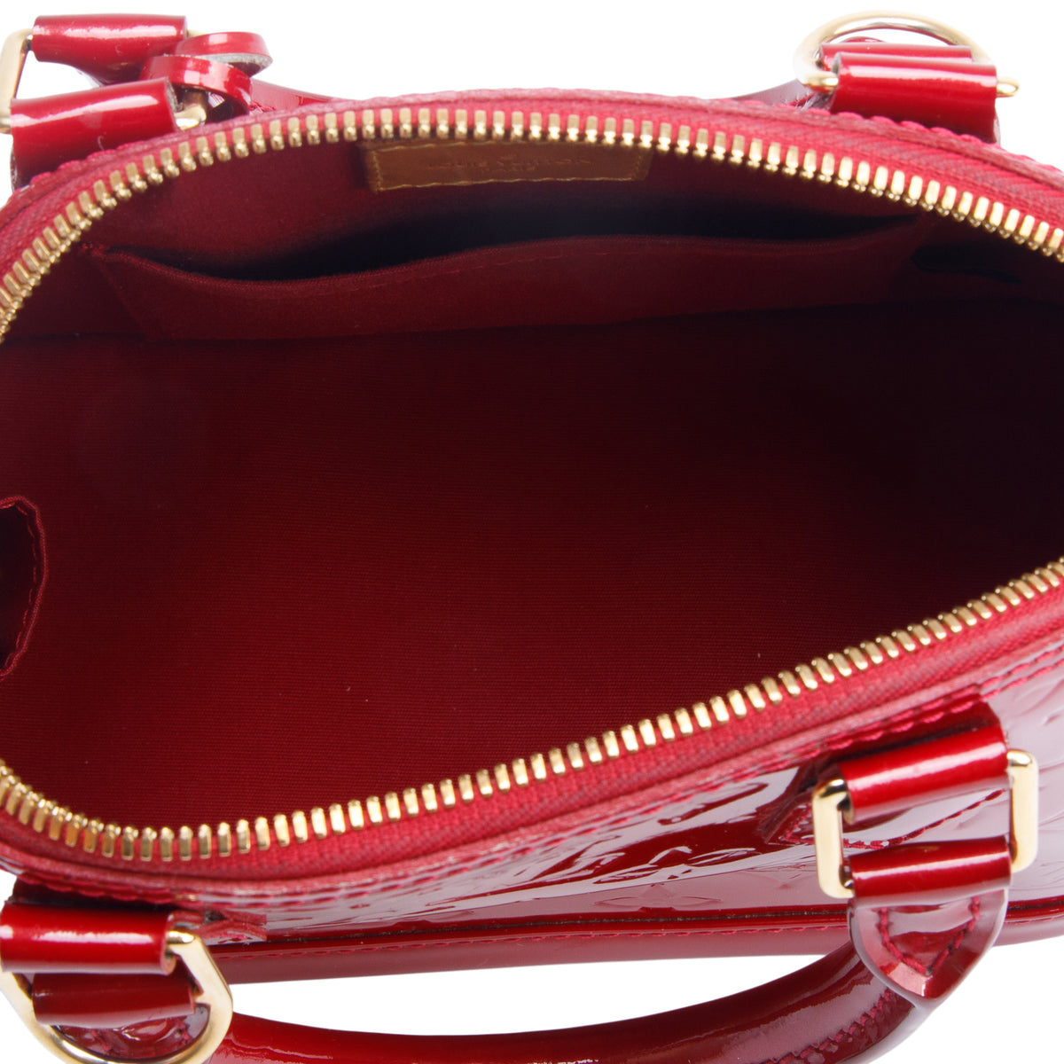 Louis Vuitton Red Vernis Alma BB w/ Strap