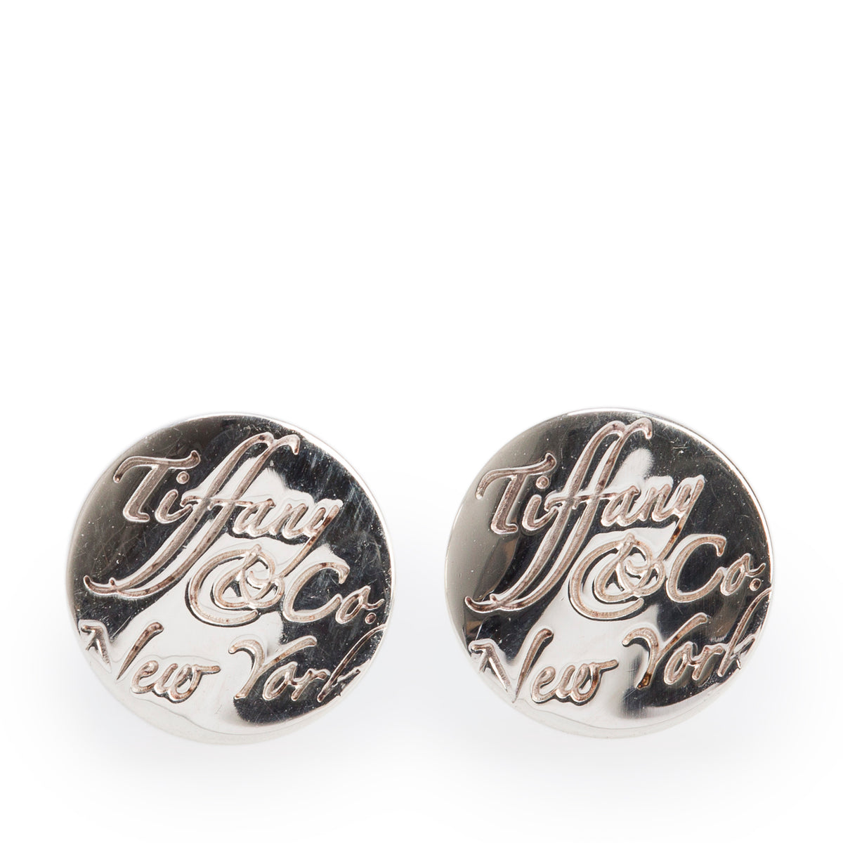 Tiffany & Co. Sterling Silver Notes Mini Round Stud Earrings