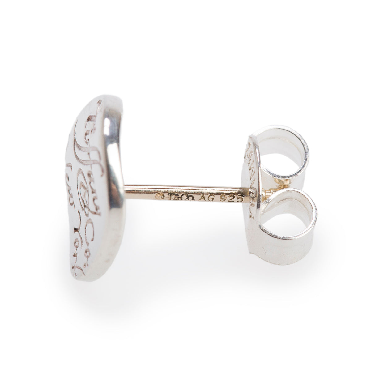Tiffany & Co. Sterling Silver Notes Mini Round Stud Earrings