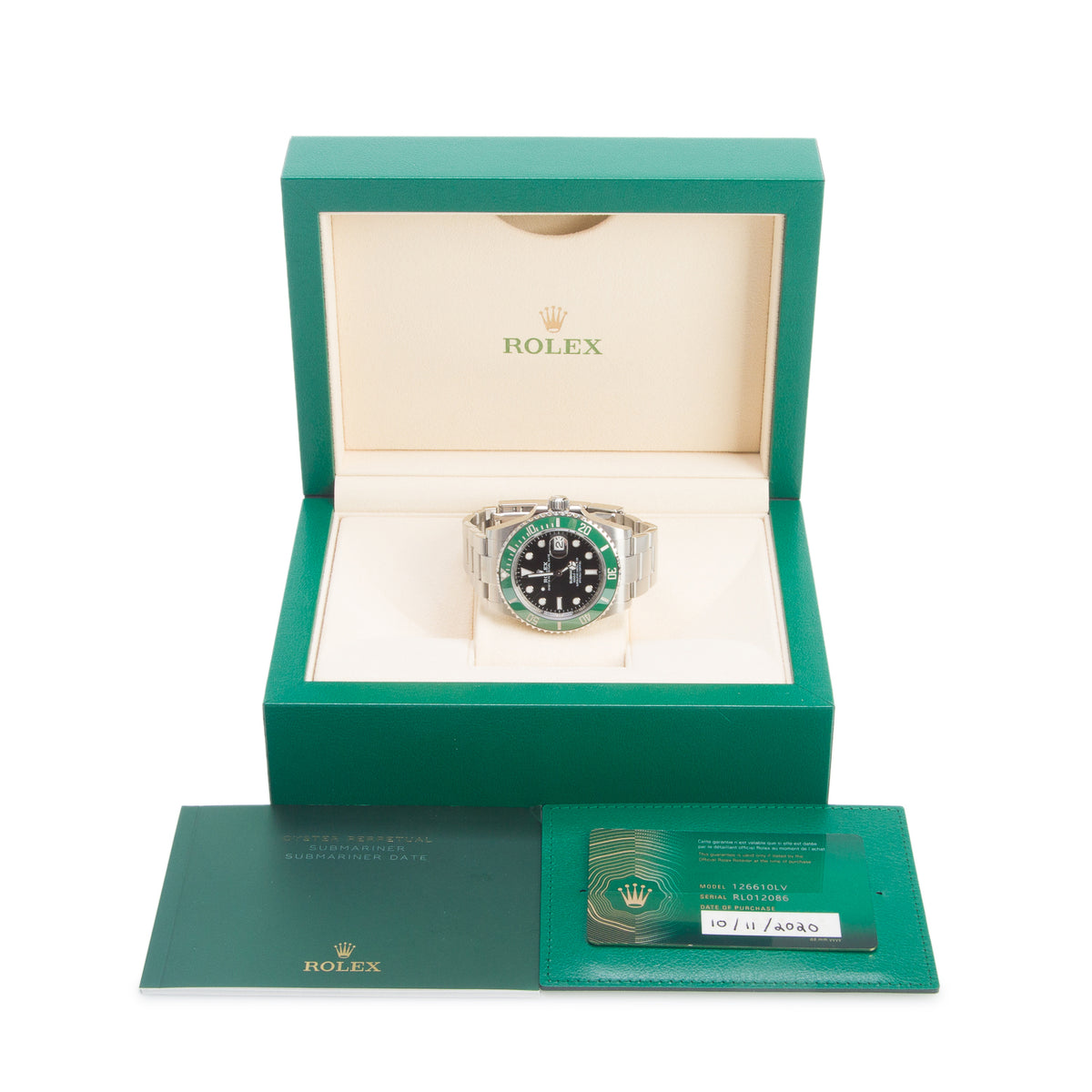 Rolex 2020 Stainless Steel Submariner Date 'Starbucks' 41 MM Automatic Watch 126610LV w/ Box & Papers