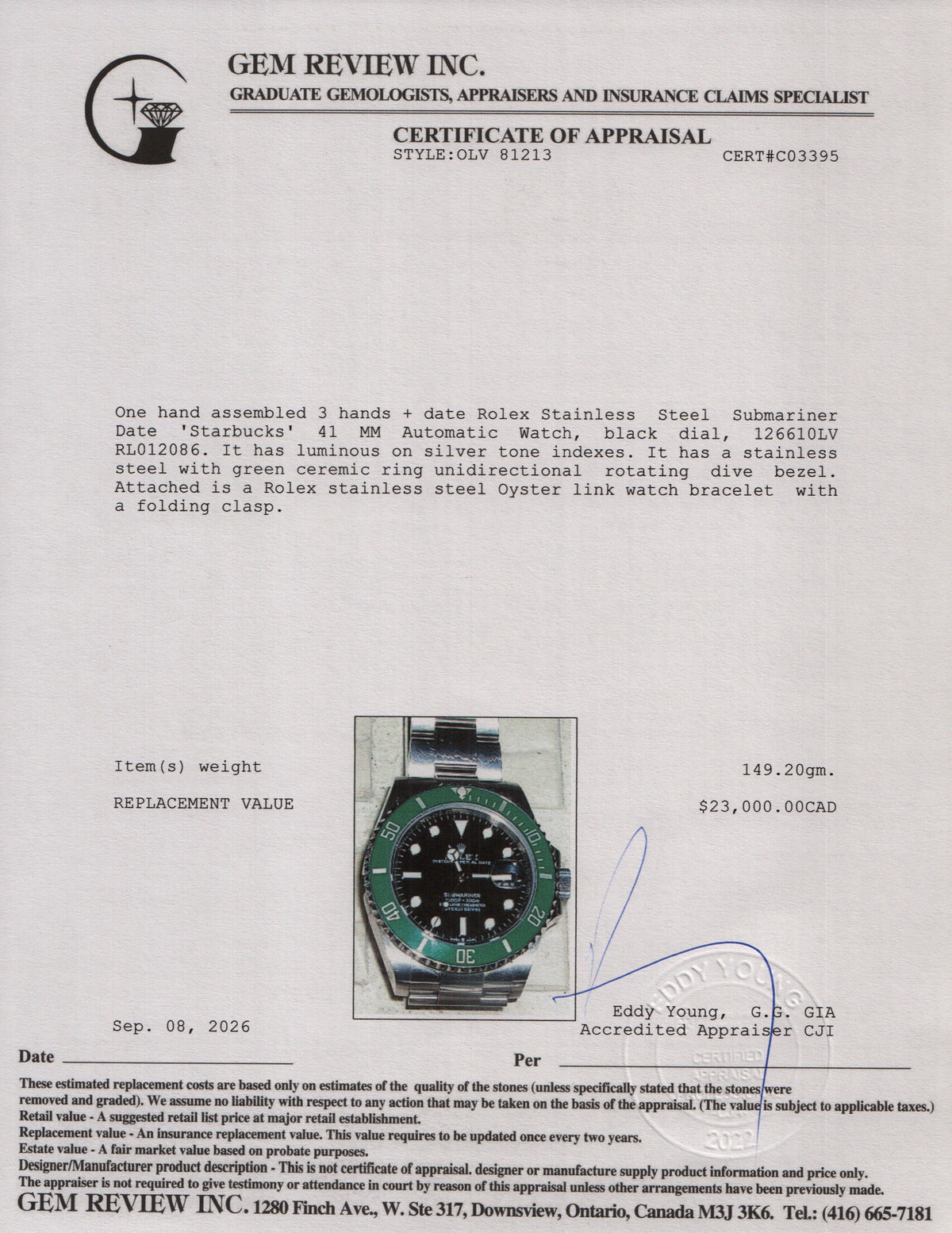 Rolex 2020 Stainless Steel Submariner Date 'Starbucks' 41 MM Automatic Watch 126610LV w/ Box & Papers
