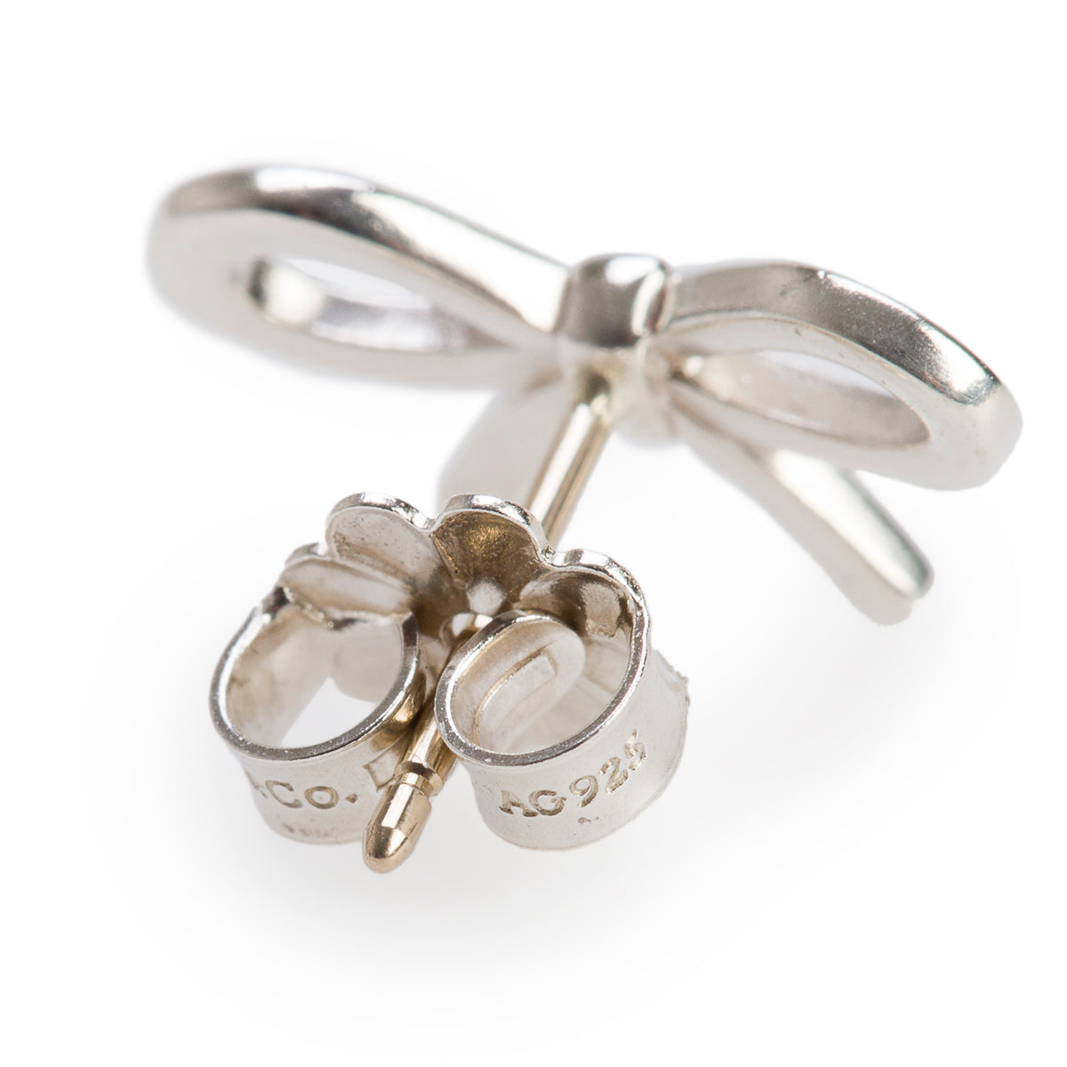 Tiffany & Co. Sterling Silver Mini Bow Earrings