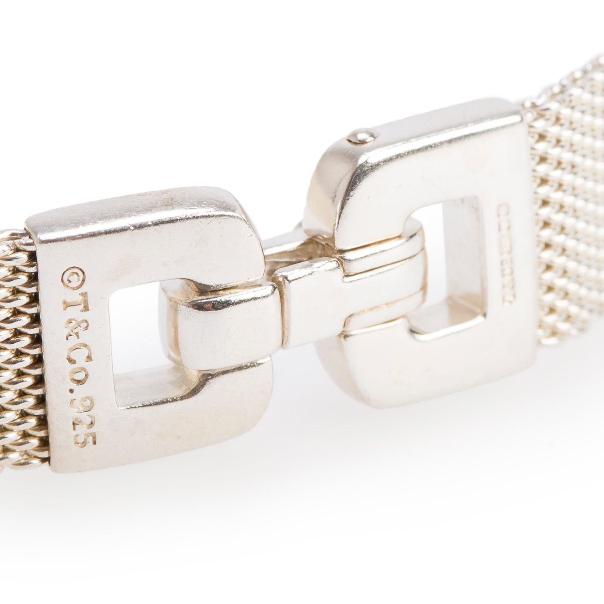 Tiffany & Co. Sterling Silver Somerset Mesh Buckle Bracelet