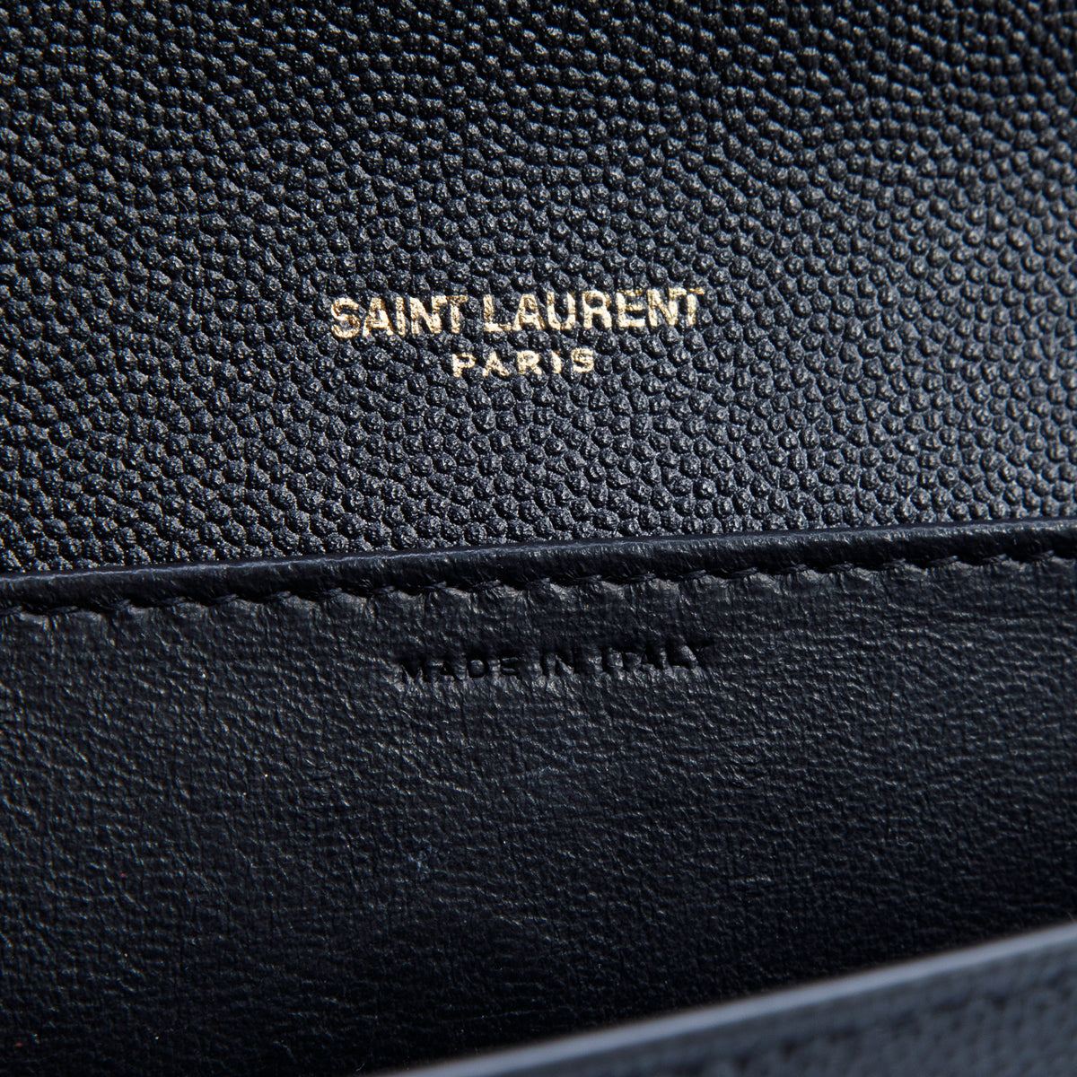 Saint Laurent 2022 Black Grain De Poudre Monogram Uptown Chain Wallet w/ Box