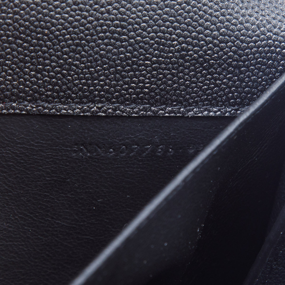 Saint Laurent 2022 Black Grain De Poudre Monogram Uptown Chain Wallet w/ Box