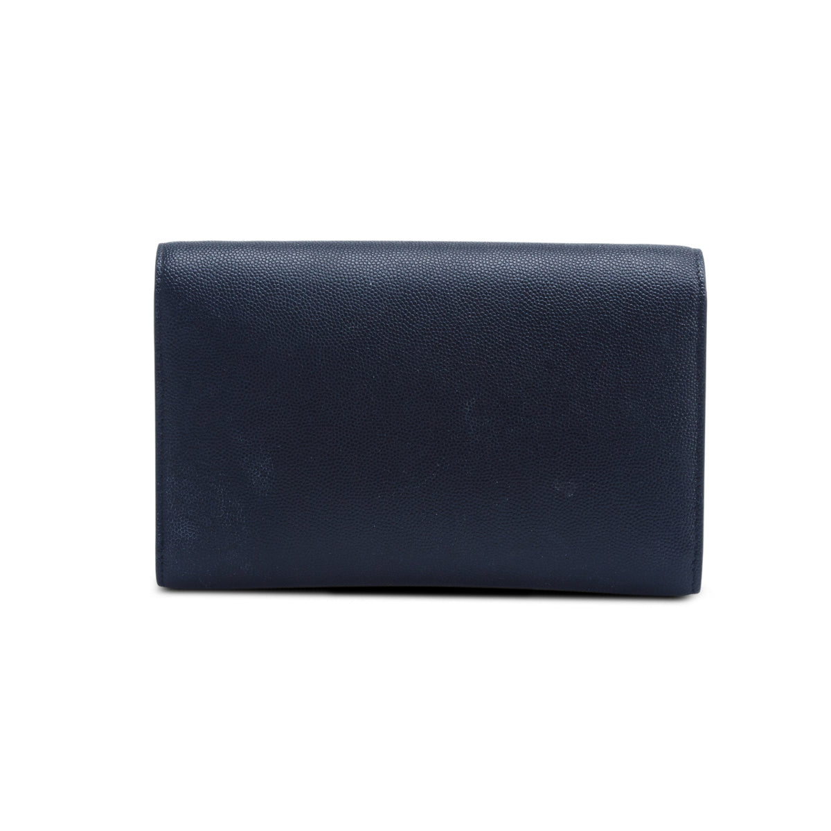 Saint Laurent 2022 Black Grain De Poudre Monogram Uptown Chain Wallet w/ Box