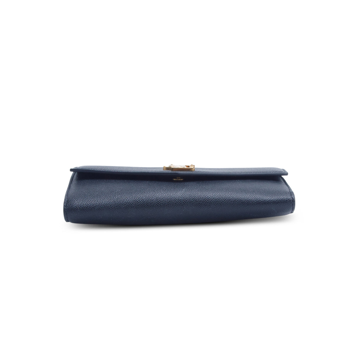 Saint Laurent 2022 Black Grain De Poudre Monogram Uptown Chain Wallet w/ Box