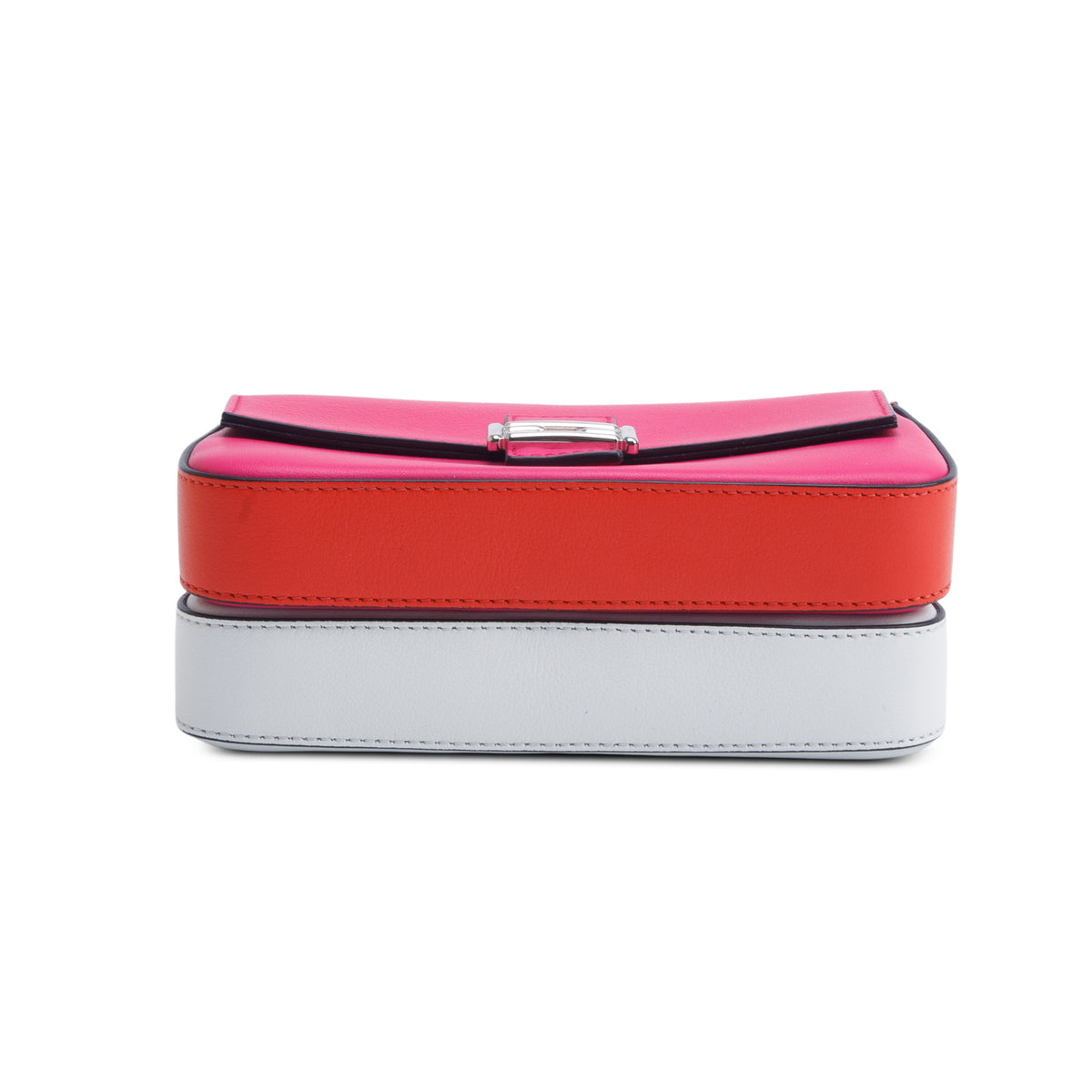 Fendi Pink/White Vitello Dolce Nappa Flowerland Tri-Color Micro Double Baguette w/ Box
