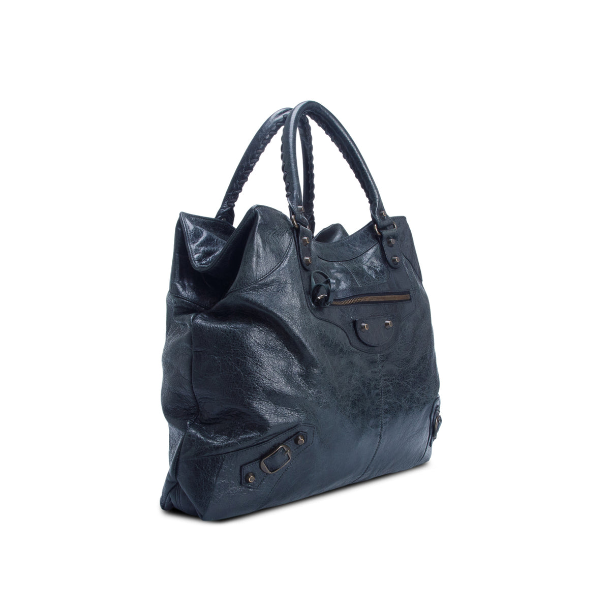 Balenciaga Green Agneau Classic Hardware Brief Tote