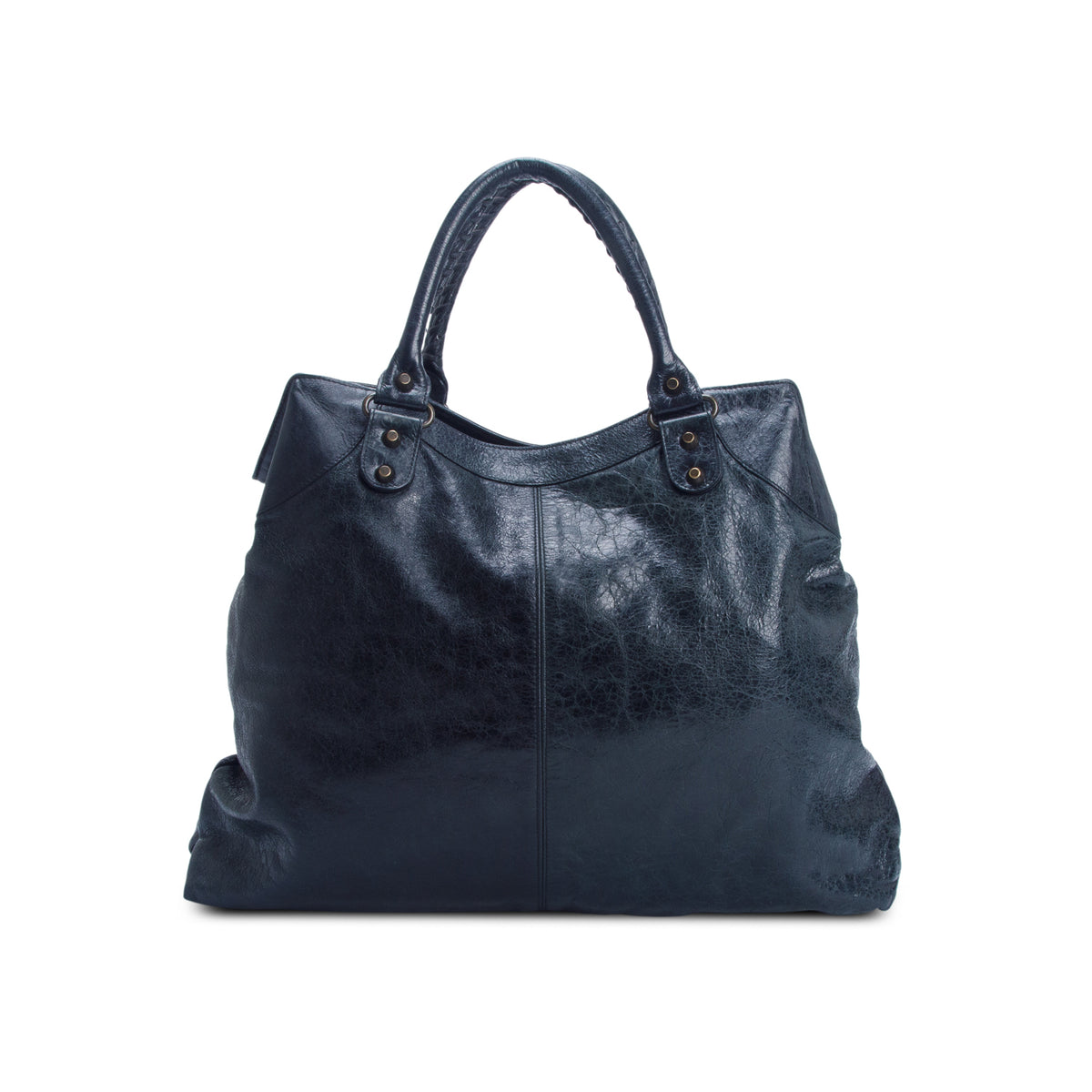 Balenciaga Green Agneau Classic Hardware Brief Tote