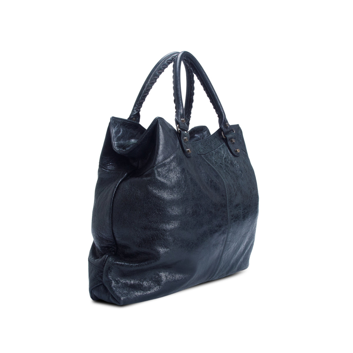 Balenciaga Green Agneau Classic Hardware Brief Tote