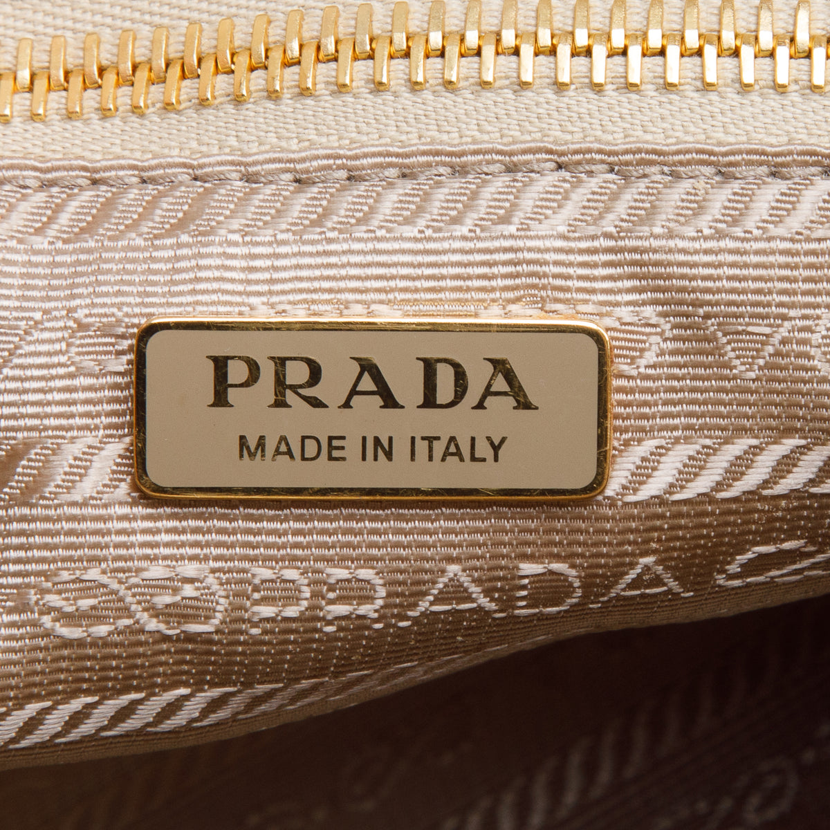 Prada Beige Shiny Nappa Medium Bonnie Shoulder Bag