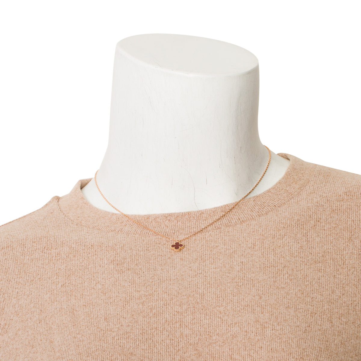 Van Cleef & Arpels 2026 18k Rose Gold Sweet Alhambra Carnelian Pendant Necklace w/ Certificate