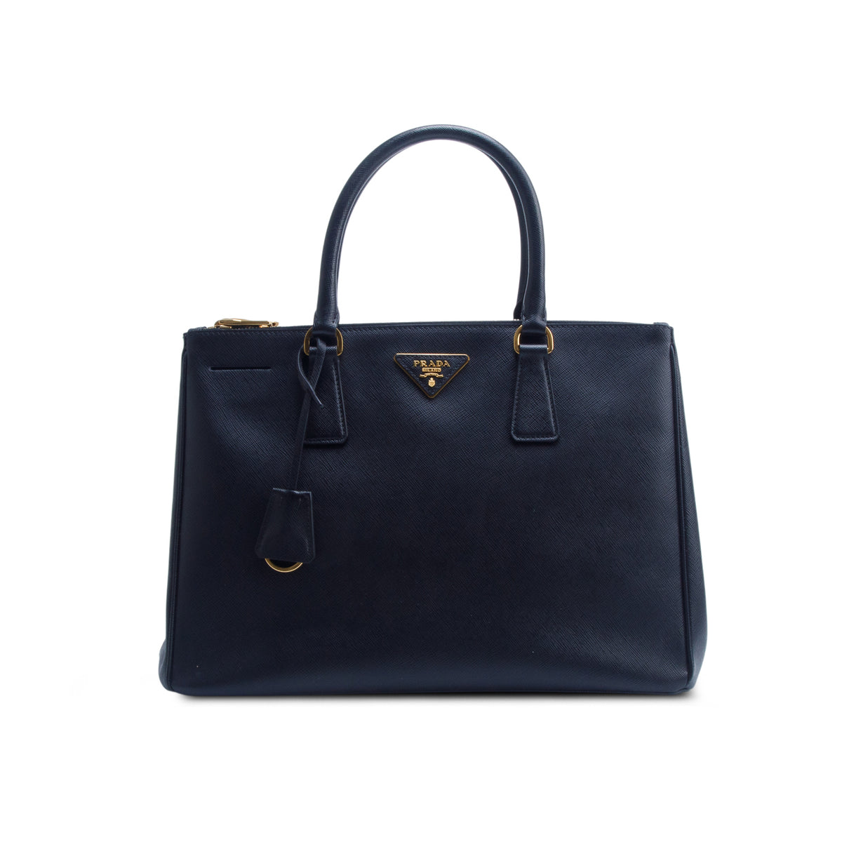 Prada Black Saffiano Lux Large Double Zip Galleria Tote w/ Strap