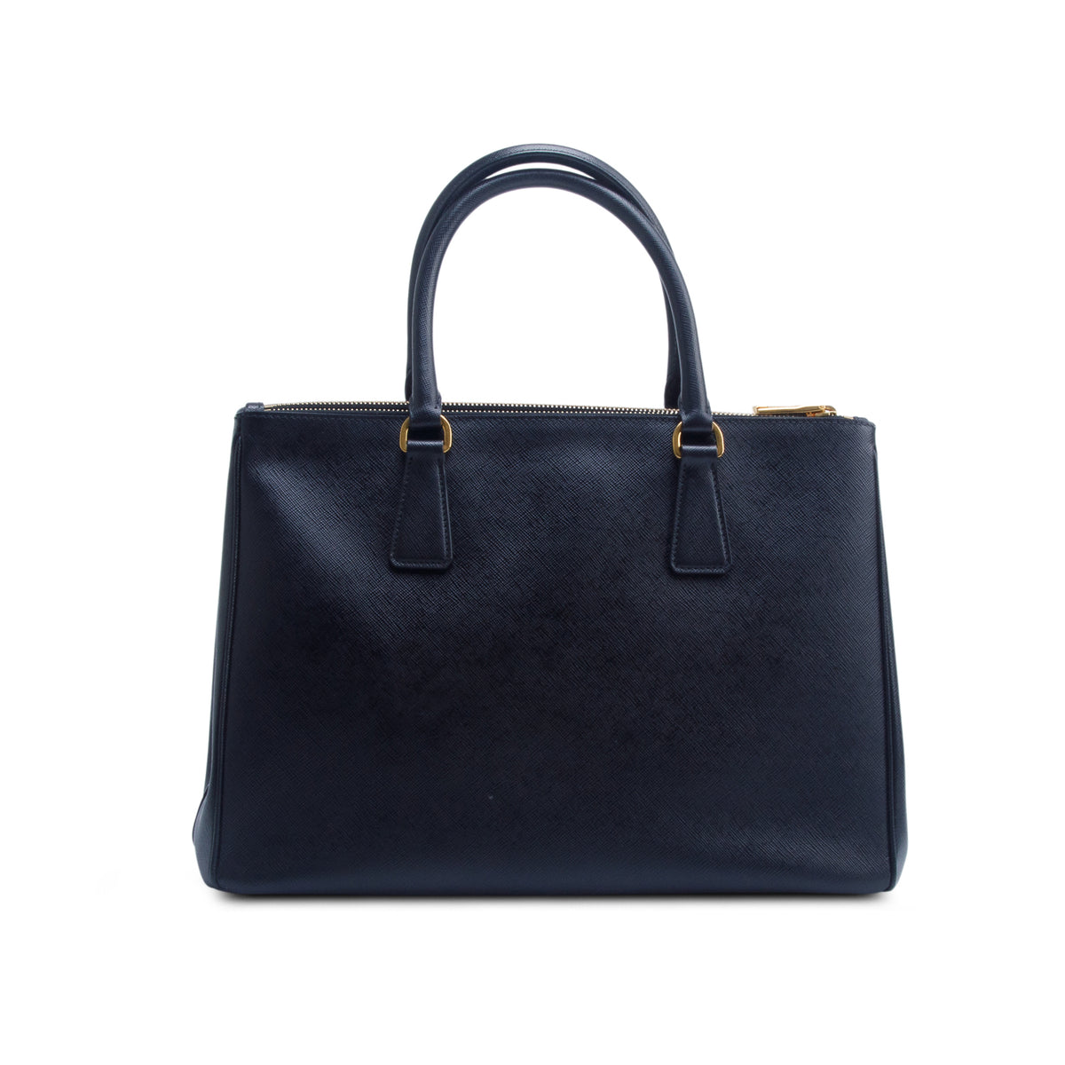Prada Black Saffiano Lux Large Double Zip Galleria Tote w/ Strap