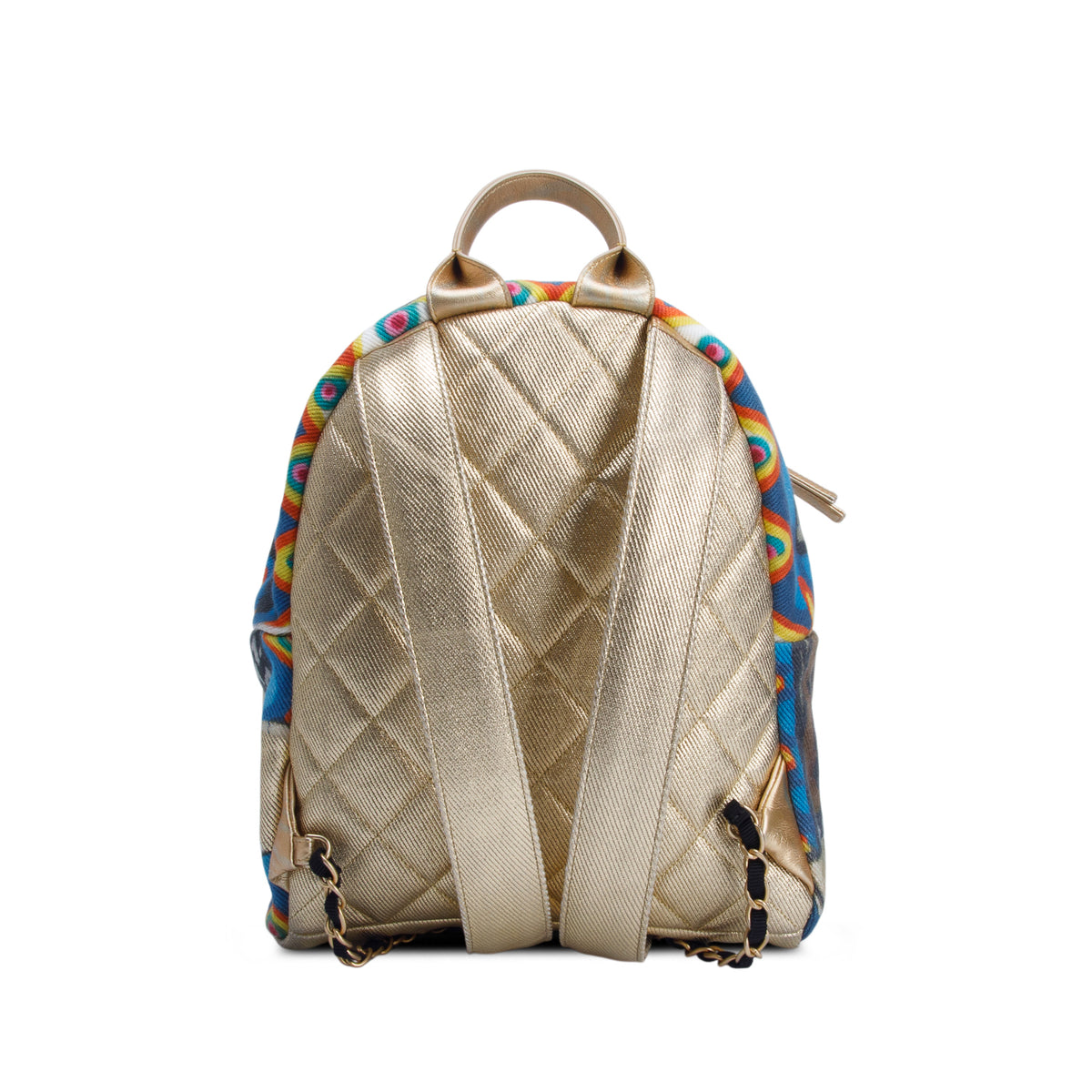 Chanel Gold Graffiti Printed Canvas Street Spirit Backpack w/ Authenticity Card & Receipt