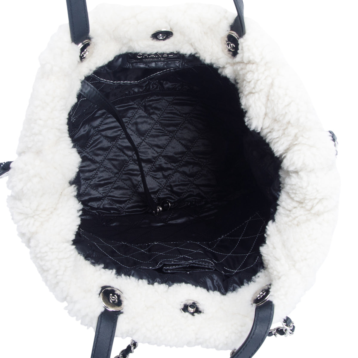 Chanel Cream Shearling Coco Neige Tote