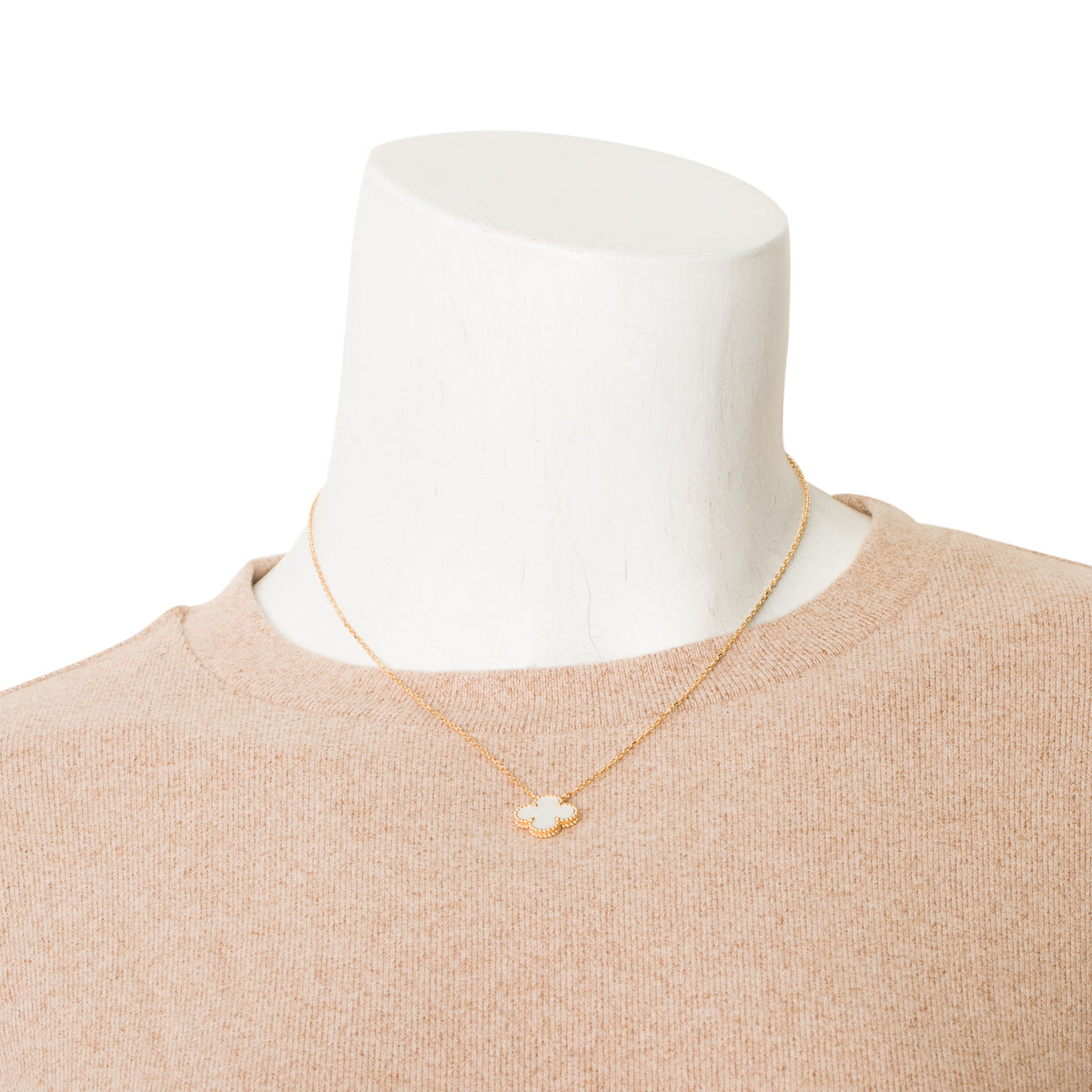 Van Cleef & Arpels 2025 18k Yellow Gold Vintage Alhambra Mother of Pearl Pendant Necklace w/ Box, Receipt & Certificate