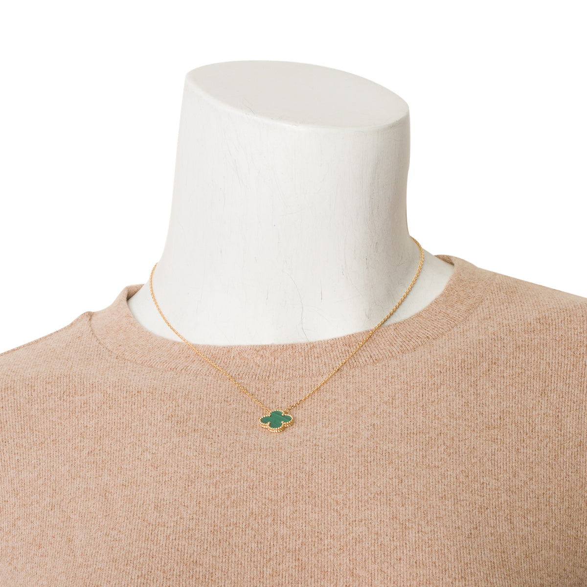 Van Cleef & Arpels 2021 18k Yellow Gold Vintage Alhambra Malachite Pendant Necklace w/ Box & Certificate