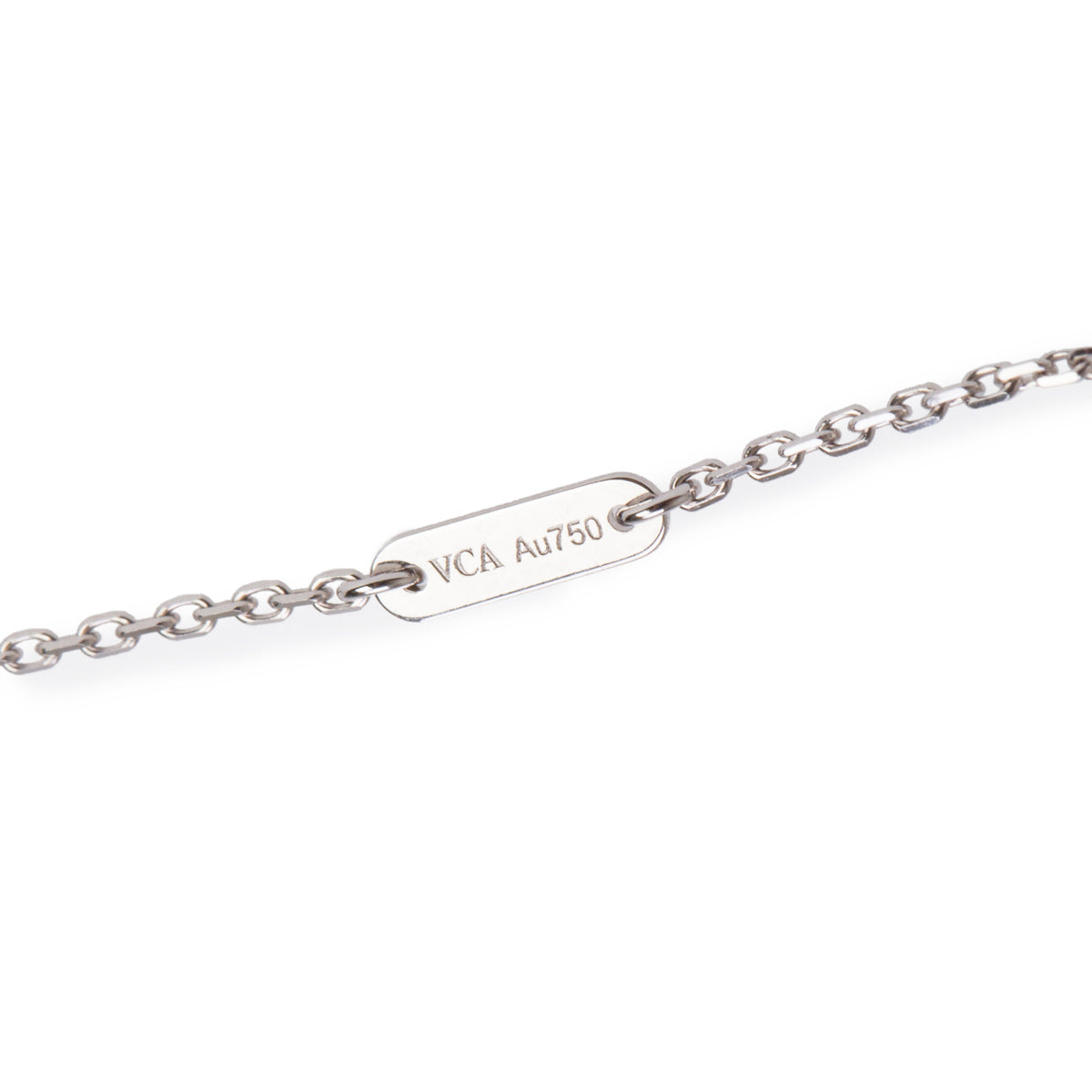 Van Cleef & Arpels 2023 18k White Gold Diamond Sweet Alhambra Pendant Necklace w/ Box & Certificate
