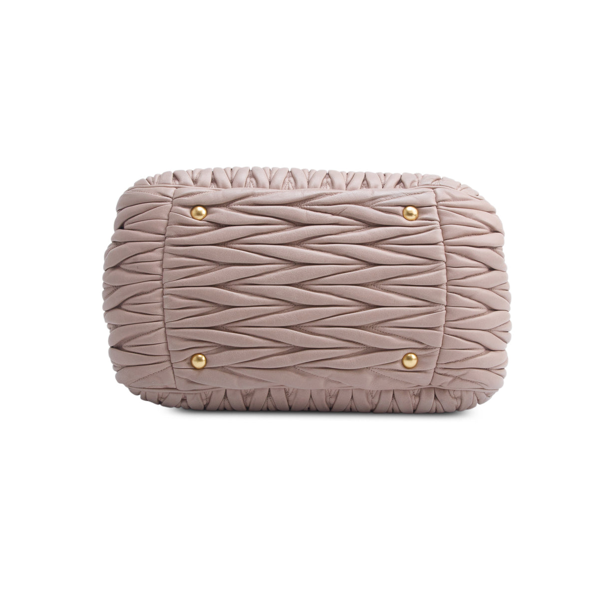 Miu Miu Pink Nappa Matelasse Top Handle Bowler Bag w/ Authenticity Card & Strap