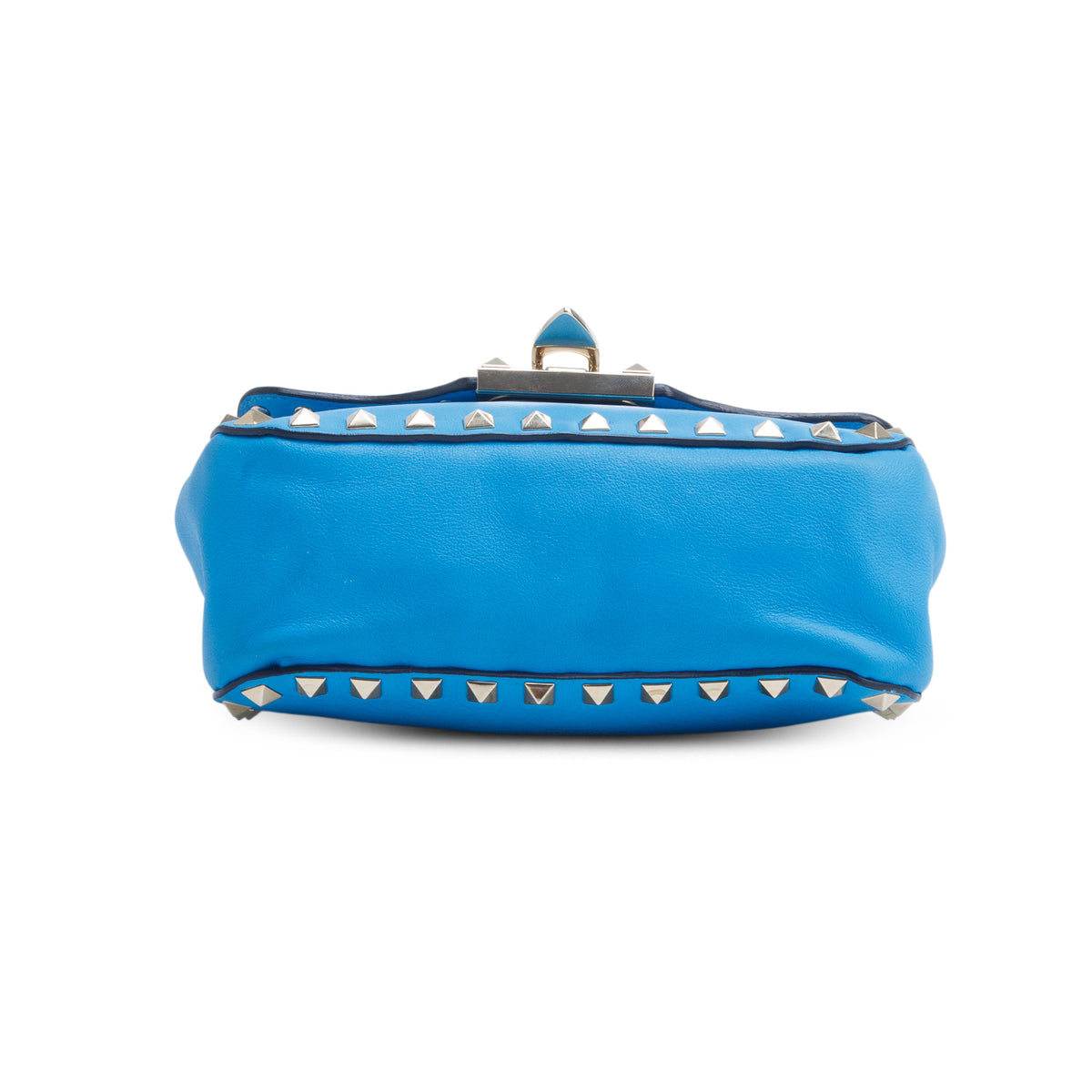 Valentino Blue Vitello Small Rockstud Flip Lock Crossbody Bag