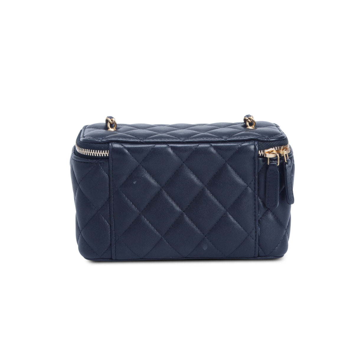 Chanel Black Lambskin Quilted Small Vanity Heart Coco Crush Bag