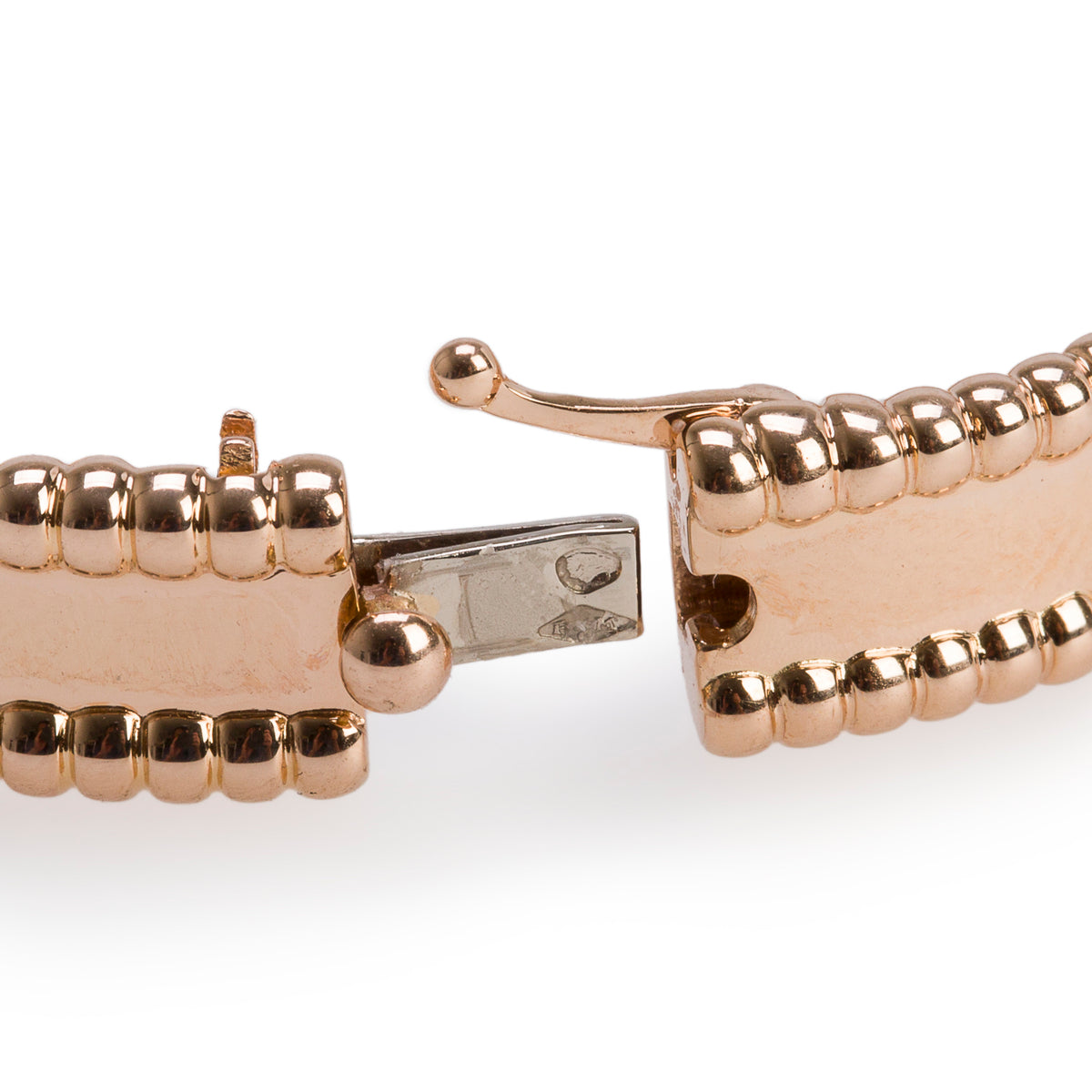 Van Cleef & Arpels 18k Rose Gold Perlee Signature Bracelet, Medium Model w/ Box, Receipt & Certificate