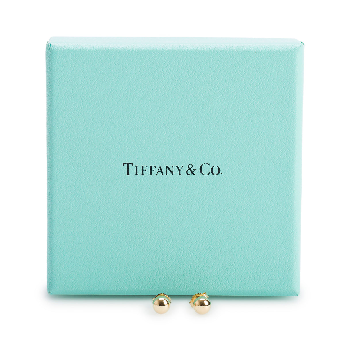 Tiffany & Co. 18k Yellow Gold 5MM HardWear Ball Earrings w/ Box