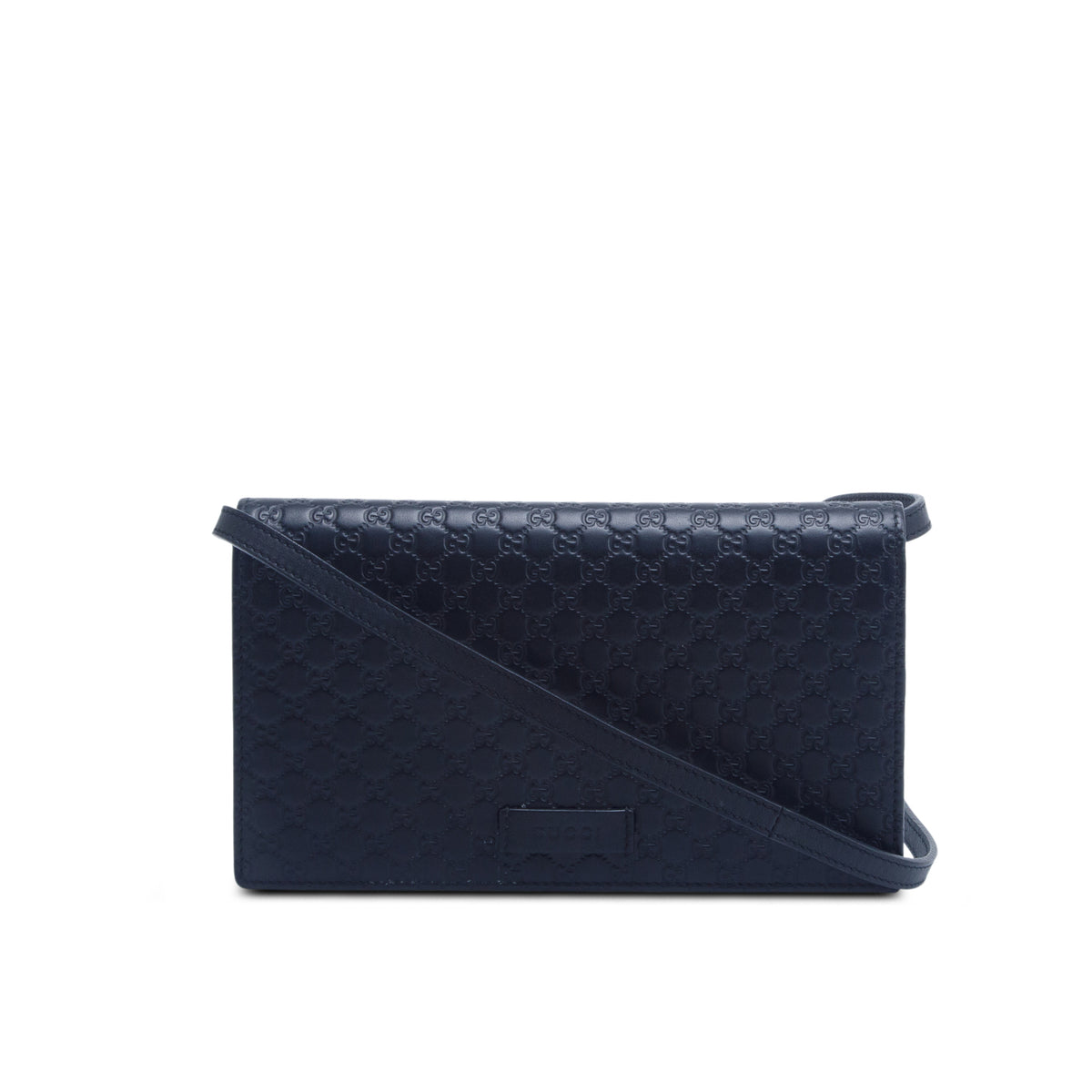 Gucci Black Soft Signature Leather Crossbody Wallet