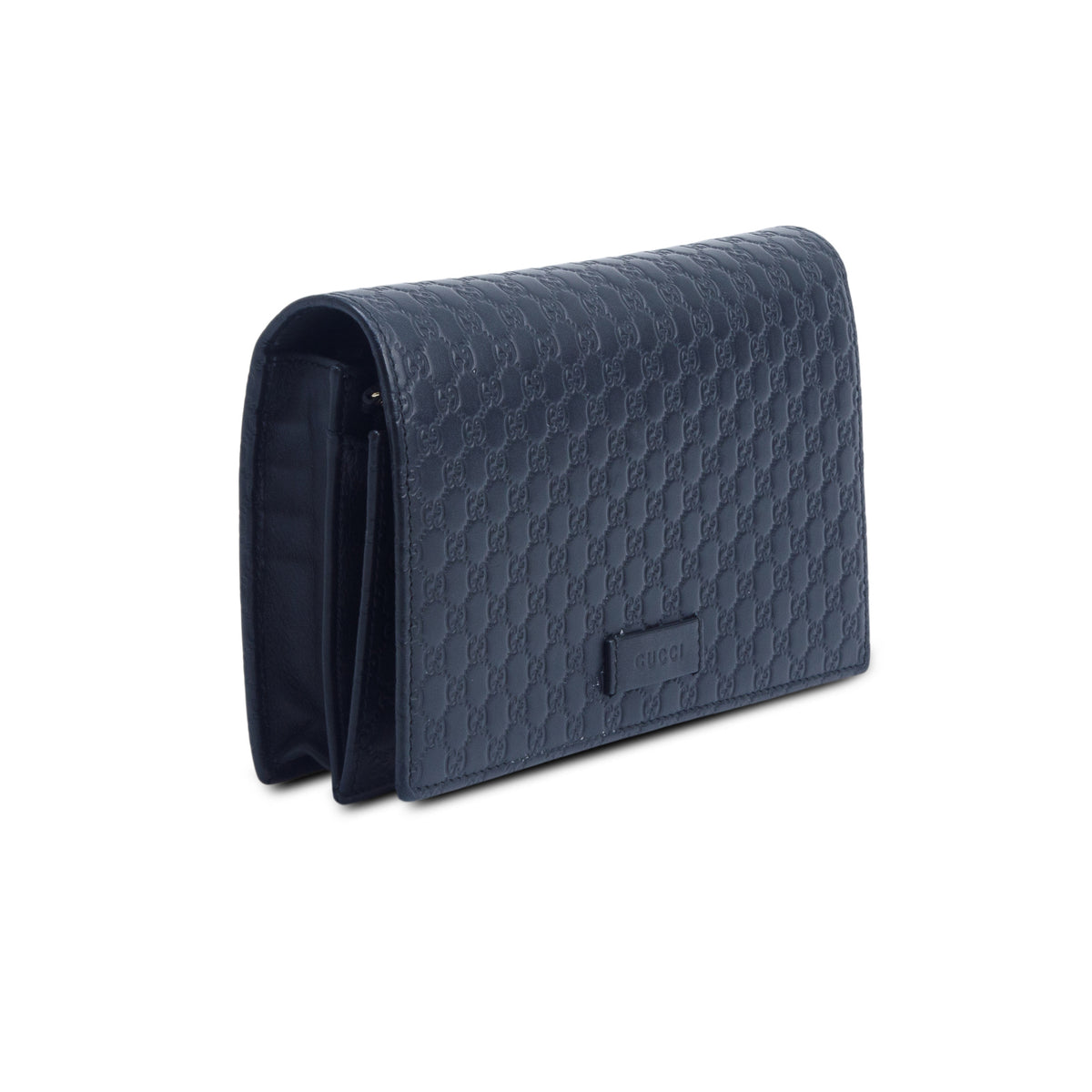 Gucci Black Soft Signature Leather Crossbody Wallet