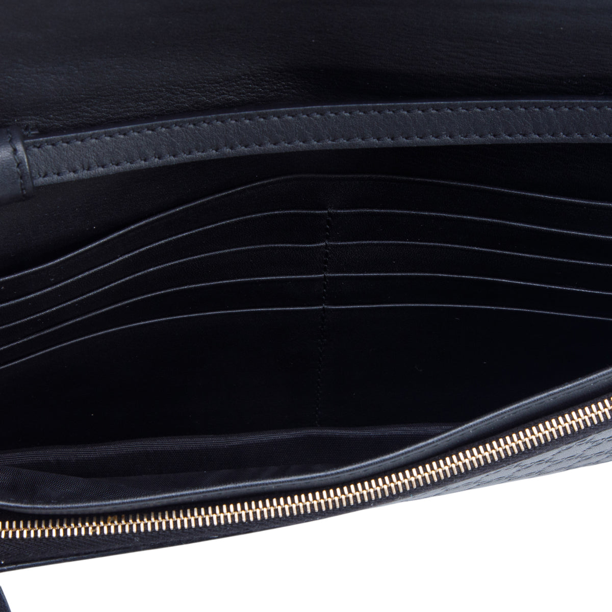 Gucci Black Soft Signature Leather Crossbody Wallet