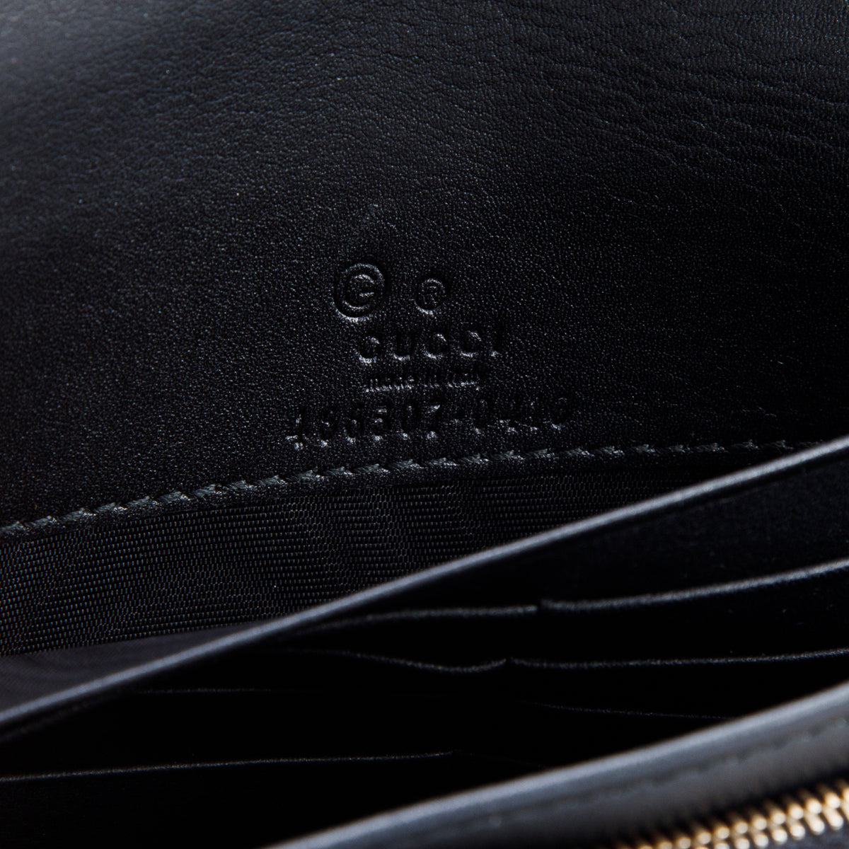 Gucci Black Soft Signature Leather Crossbody Wallet