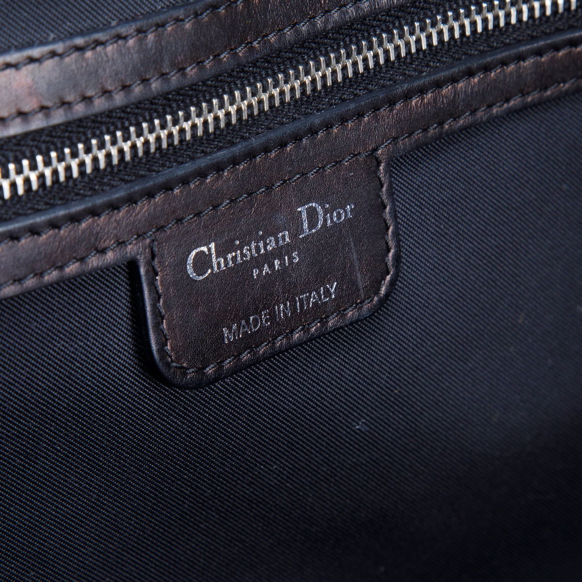Christian Dior Black Coated Canvas Cannage Small Panarea Tote