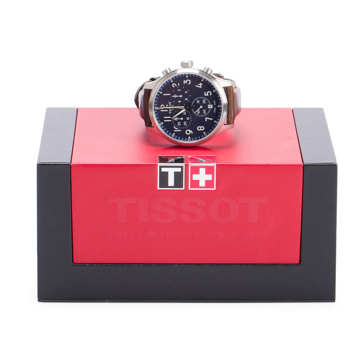 Tissot Stainless Steel 45 MM Chrono XL Quartz Watch Black Dial w/ Box & Papers
